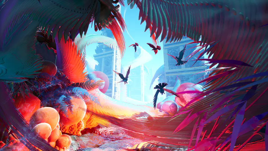 AI艺术创作的鸟类超现实4K壁纸 探索梦幻般的自然之美
