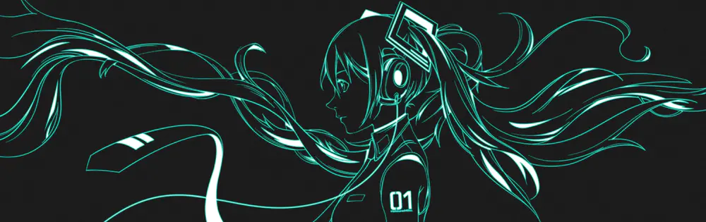 初音未来霓虹线条壁纸