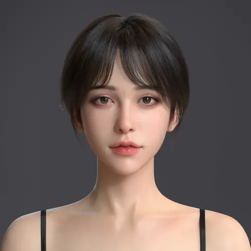 好看3D美女 脸 眼睛 嘴唇 4k高清壁纸