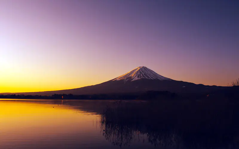 日落 富士山 河口湖 山梨县 日本 5K桌面壁纸5120×3200