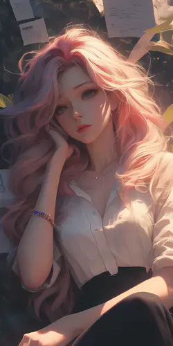 报纸背景丨可爱少女丨萨勒芬妮手机壁纸1