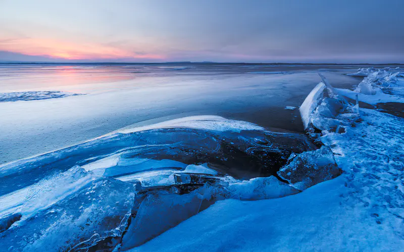 黄河,乌海,冬天,冰冻,风景,5K桌面壁纸5120×3200