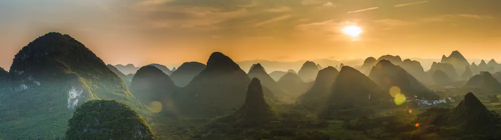 桂林阳朔晚霞5120×1440风景壁纸