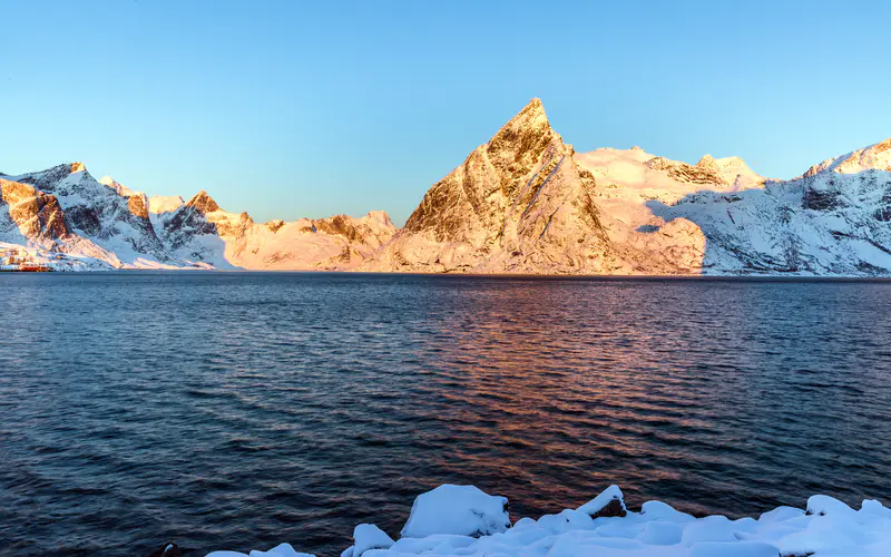 北极圈 峡湾 雪山 2021 冬天 5K桌面壁纸5120×3200 照片