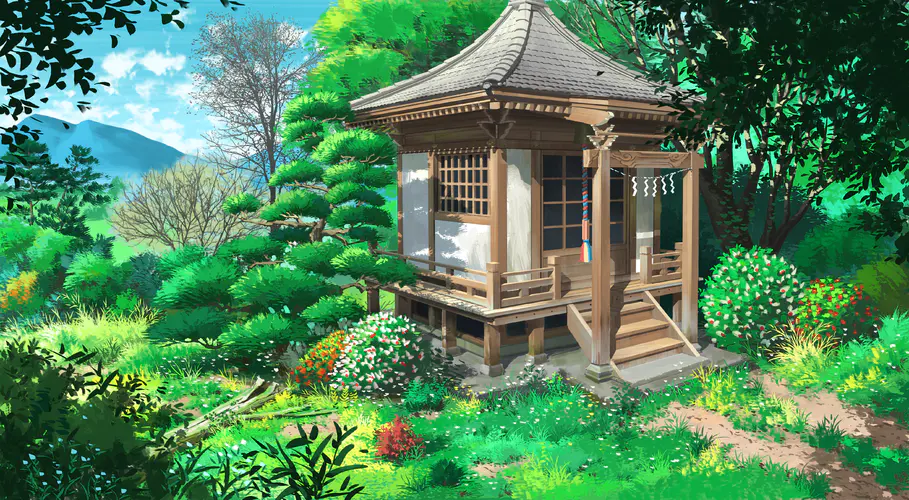 AI艺术创作的森林景观 4K壁纸，探索自然之美与建筑魅力