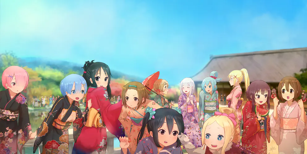 动漫女孩 从零开始的异世界生活 晴空大自然 4K壁纸