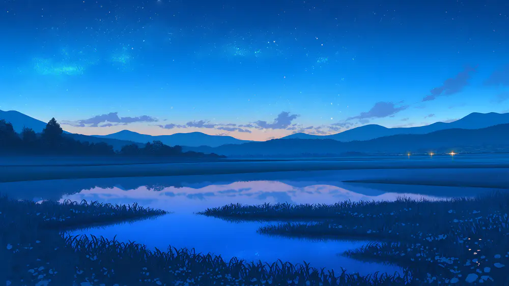 星空倒映湖面唯美壁纸