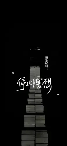 “停止瞎想_黑白极简文字风_高清手机壁纸”