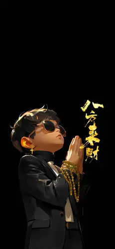 【4K电脑桌面壁纸】八宫求财祈福黑色背景壁纸