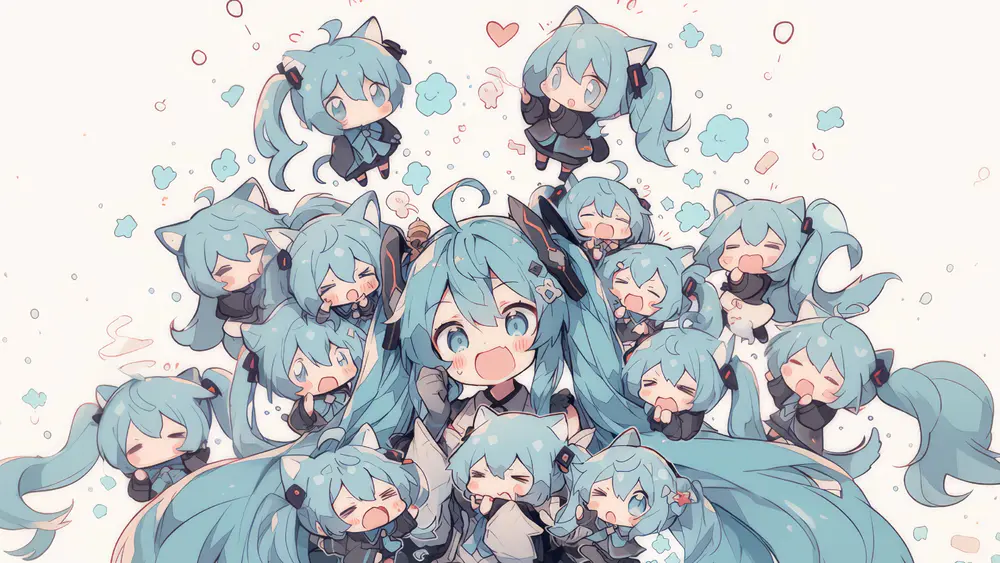 可爱Q版初音猫耳壁纸