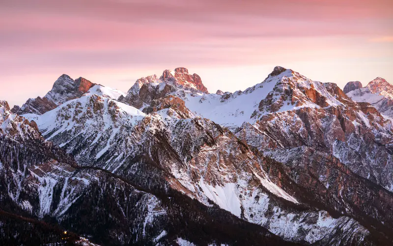 白云岩 雪山 日落 阳光 意大利 5K桌面壁纸5120×3200