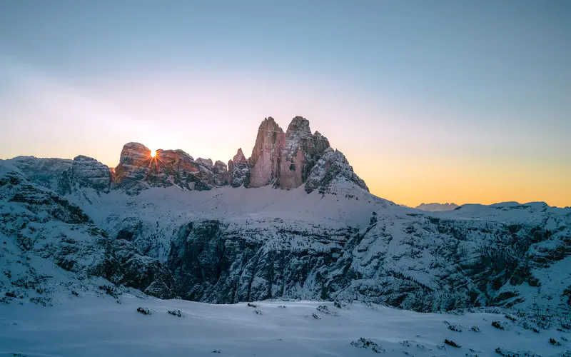 雪山 日落 阳光 南蒂罗尔 意大利 5K桌面壁纸5120×3200