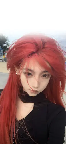 红色秀发唯美高清手机壁纸