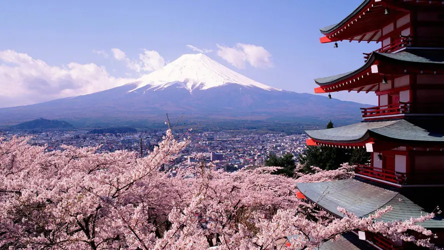 日本 樱花 安装的风景 工厂 旅游景点 4K桌面壁纸 3840×2160