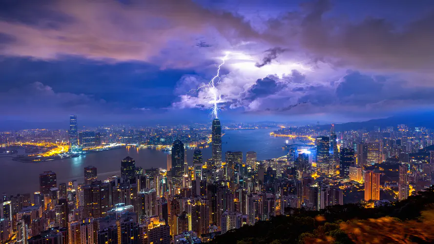 香港晚上风景4k高清壁纸3840×2160