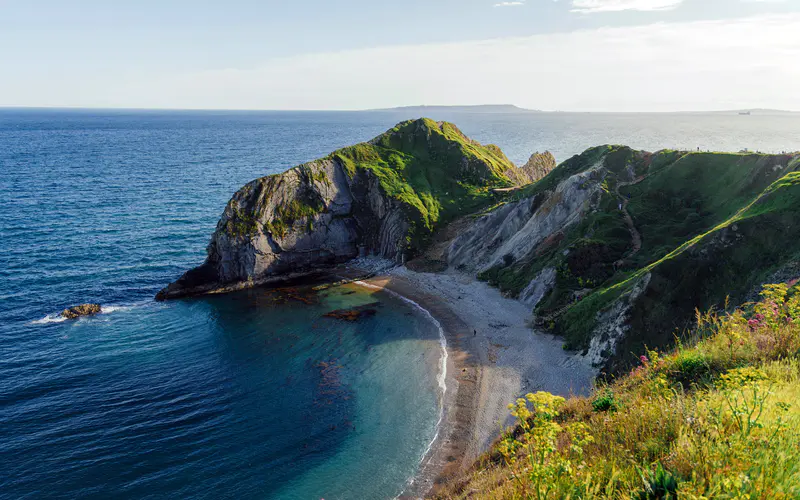 海湾 海滩 海岸 西卢尔沃斯 英国 沃纳姆 5K桌面壁纸5120×3200