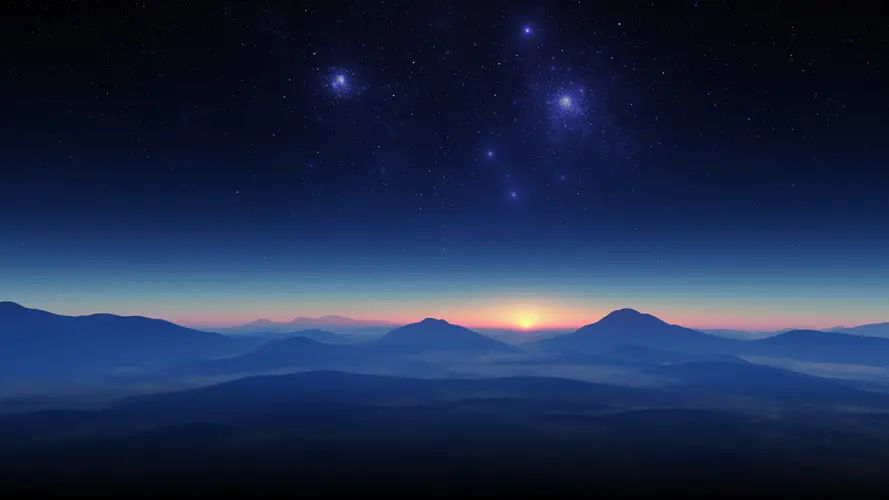 星空 山 夜景4k桌面壁纸