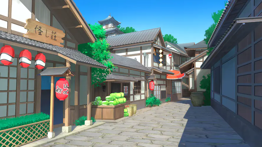 AI艺术创作的8K壁纸 风景、街道与灯笼