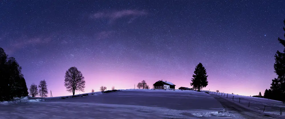 瑞士汝拉山 夜景 星空3440×1440风景壁纸