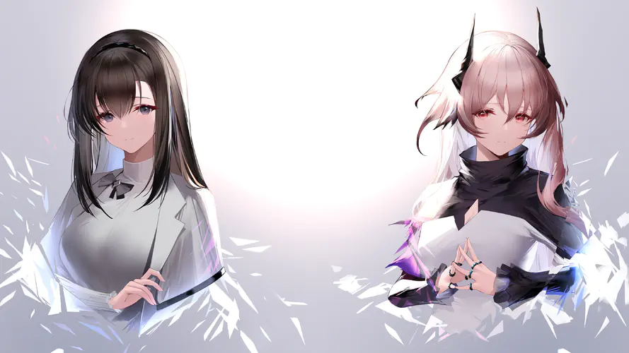 动漫女孩4K壁纸 白色背景与长发的完美结合