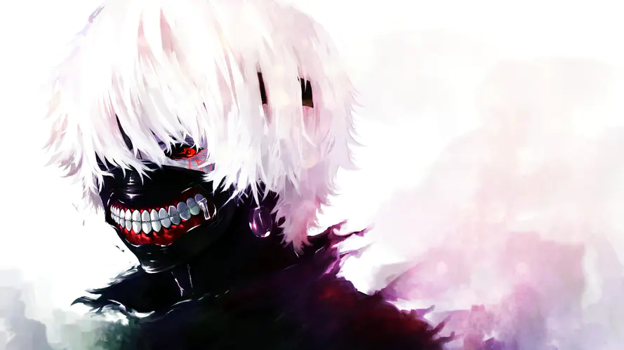 东京食尸鬼 肯kaneki 嘴 天空 虚构的人物 4K桌面壁纸 3840×2160