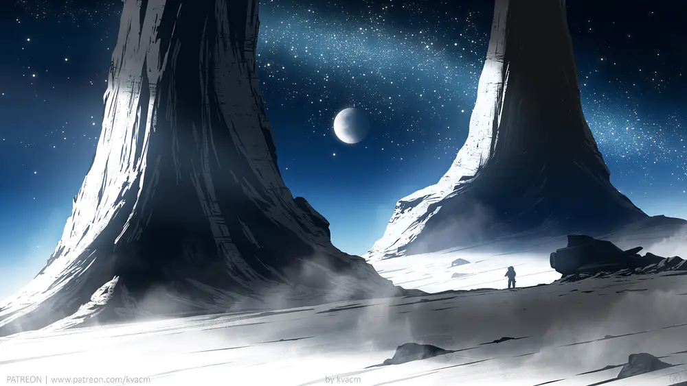 4K科幻星空雪山壁纸高清手机桌面图像