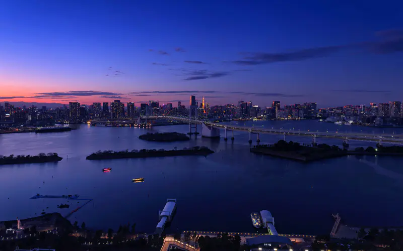 城市 夜景 彩虹桥 东京 日本 5K桌面壁纸5120×3200