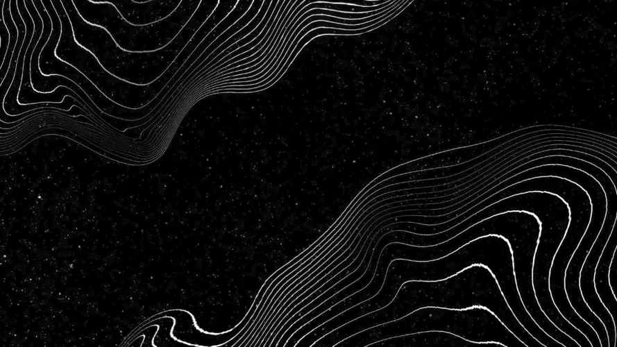 单色极简主义波浪线条抽象星星空间4K壁纸 现代宇宙之美