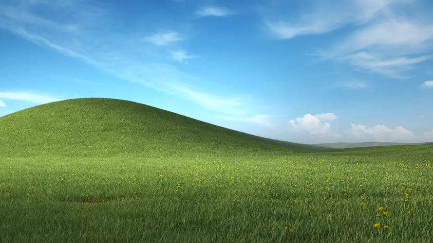 微软Windows XP 蓝天白云绿草地 蒲公英4k风景壁纸3840×2160