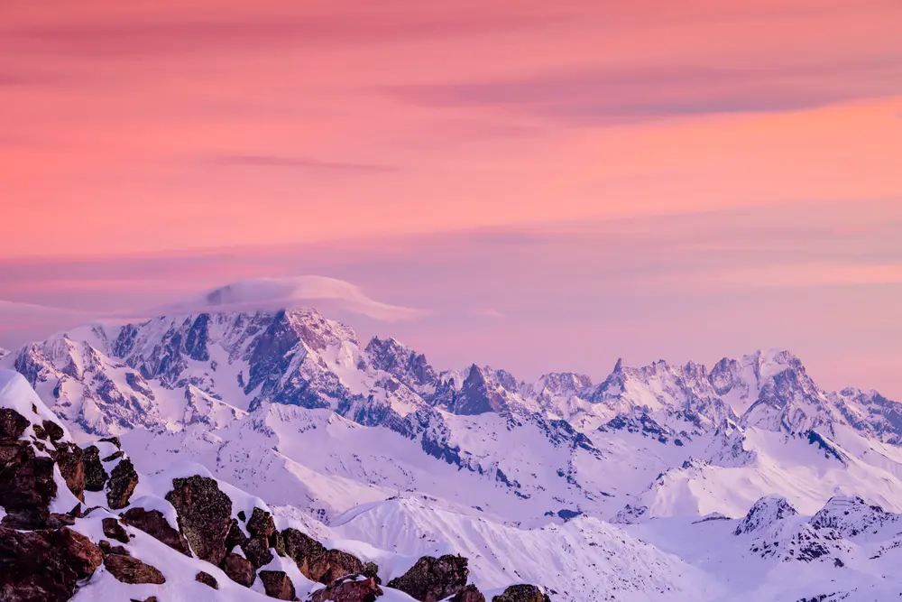自然 风景 天空 云 山脉 岩石 雪 冬天 4K壁纸