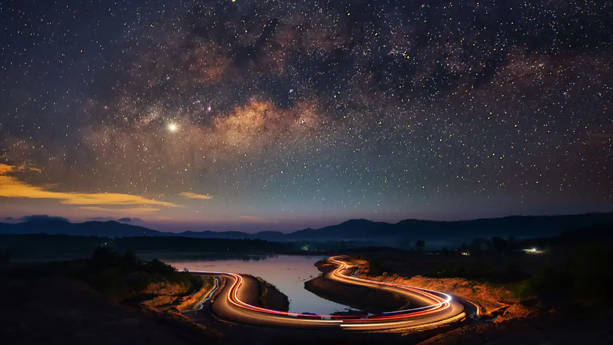 星空 公路 夜景4k电脑壁纸3840×2160