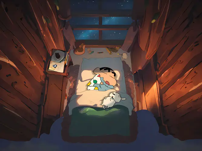蜡笔小新 星夜下的温馨梦乡