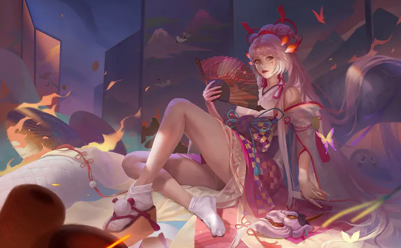 阴阳师 幻夜妖姬扇影舞 4k电脑桌面壁纸