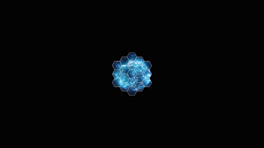 黑色背景上的六边形云层数字艺术 4K高清壁纸