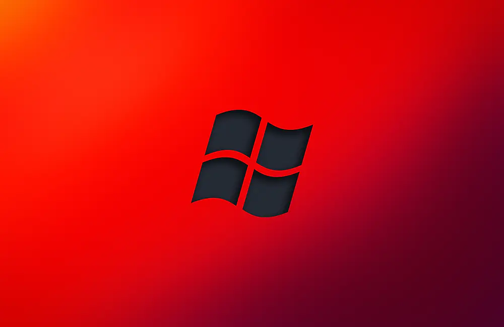 Windows 红色渐变 简约 壁纸 高清