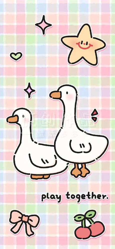 可爱风小鸭子玩耍壁纸