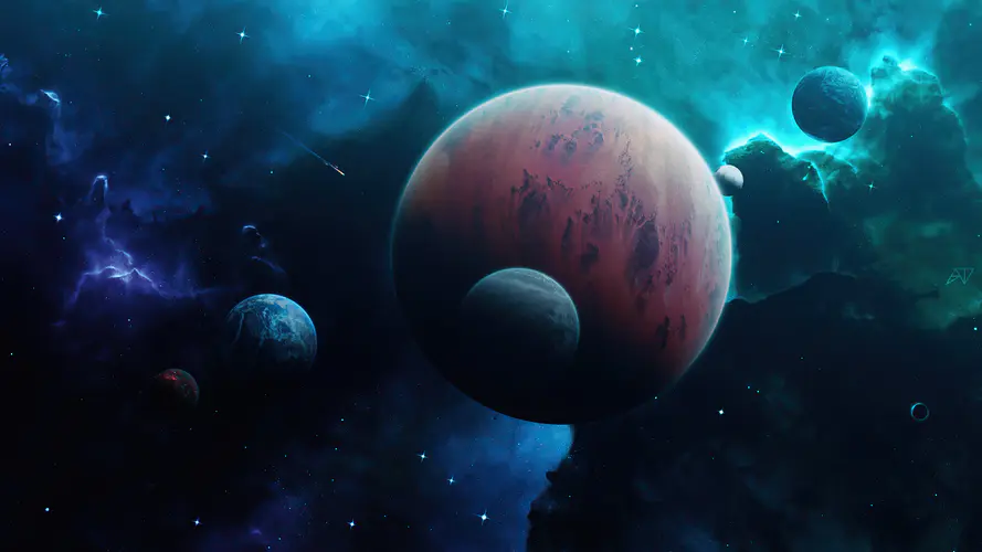 4K科幻太空行星AI艺术壁纸 探索未知的宇宙，遇见神秘的恒星与彗星