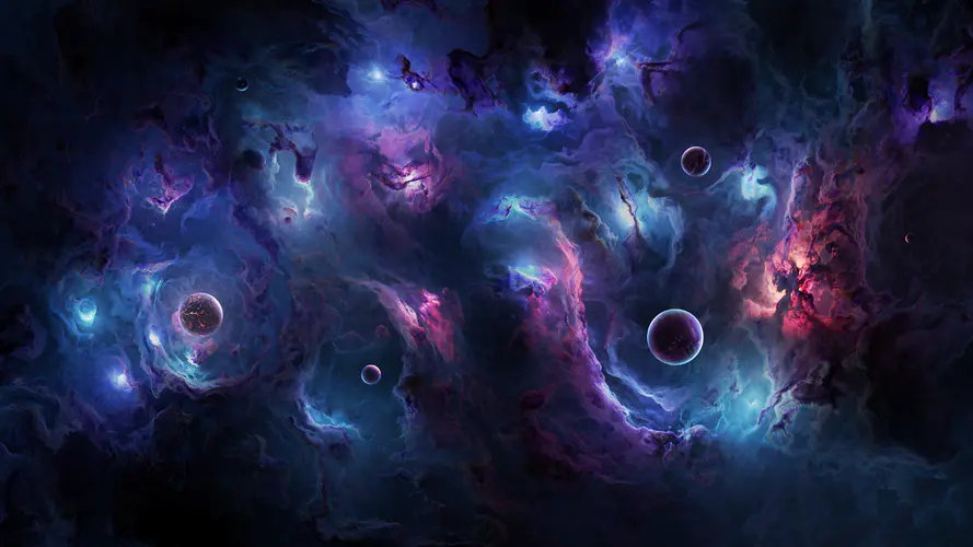 AI艺术 4K空间壁纸 – 梦幻般的宇宙与星球