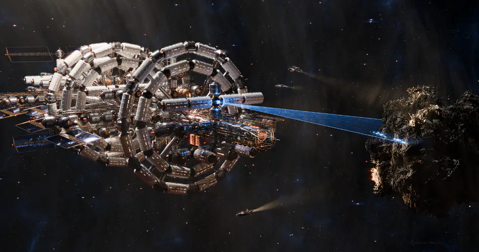 4K高清宇宙空间站壁纸 小行星与文明的圆顶之梦
