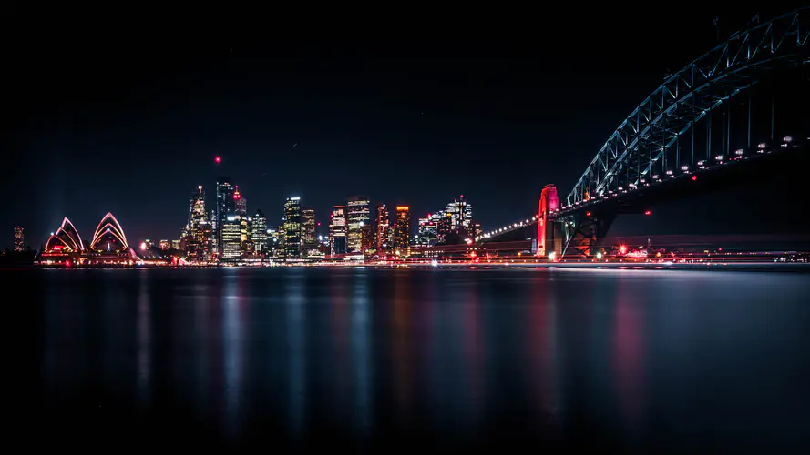 悉尼海港大桥夜景和悉尼天际线4k壁纸3840×2160