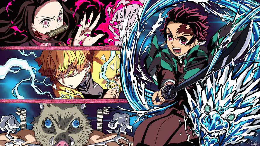 恶魔杀手kimetsu no yaiba 套 发型 嘴 卡通 4K桌面壁纸 3840×2160