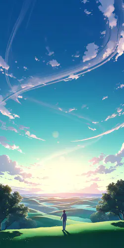 梦幻日落乡村景观高清手机壁纸