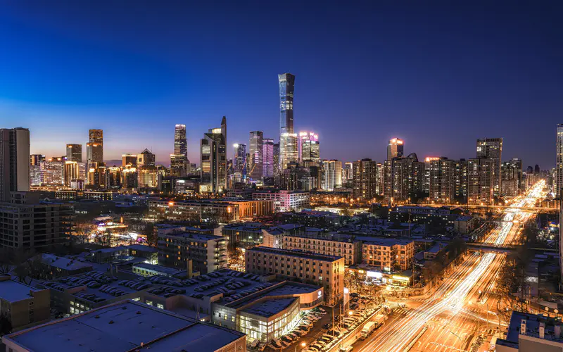 夜景 摩天大楼 CBD 天际线 北京 中国 5K桌面壁纸5120×3200