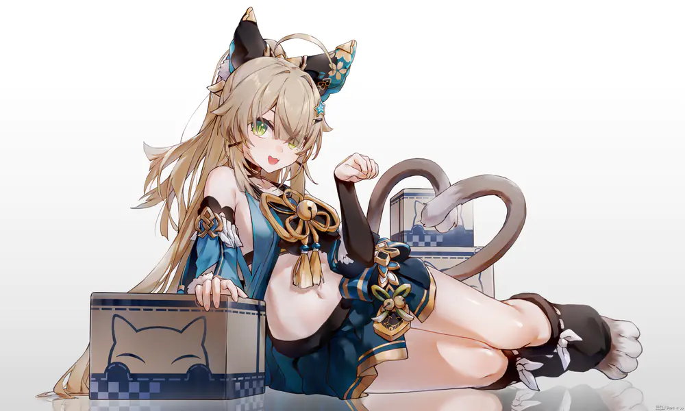 可爱的猫娘动漫壁纸 少女卡通萌系桌面背景