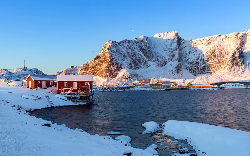 雪山 湖泊 2021 挪威 渔村 5K桌面壁纸5120×3200 照片