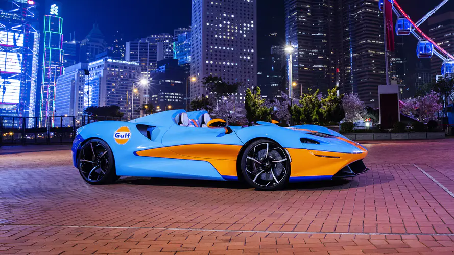 迈凯伦2021 mclaren elva gulf theme 跑车5k壁纸5120×2880