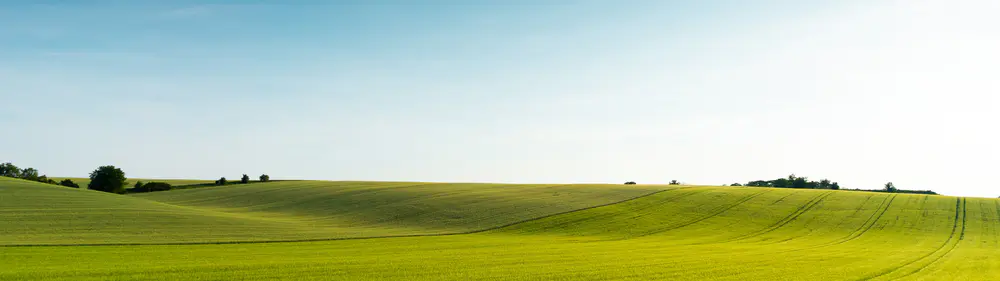 蓝天绿草地5120×1440风景壁纸