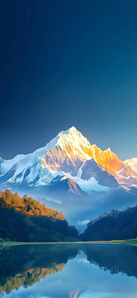 雪山湖泊自然风光壁纸