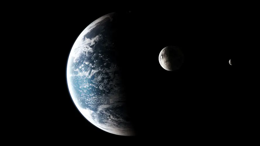 高清地球与月球太空壁纸 探索宇宙的美丽景象