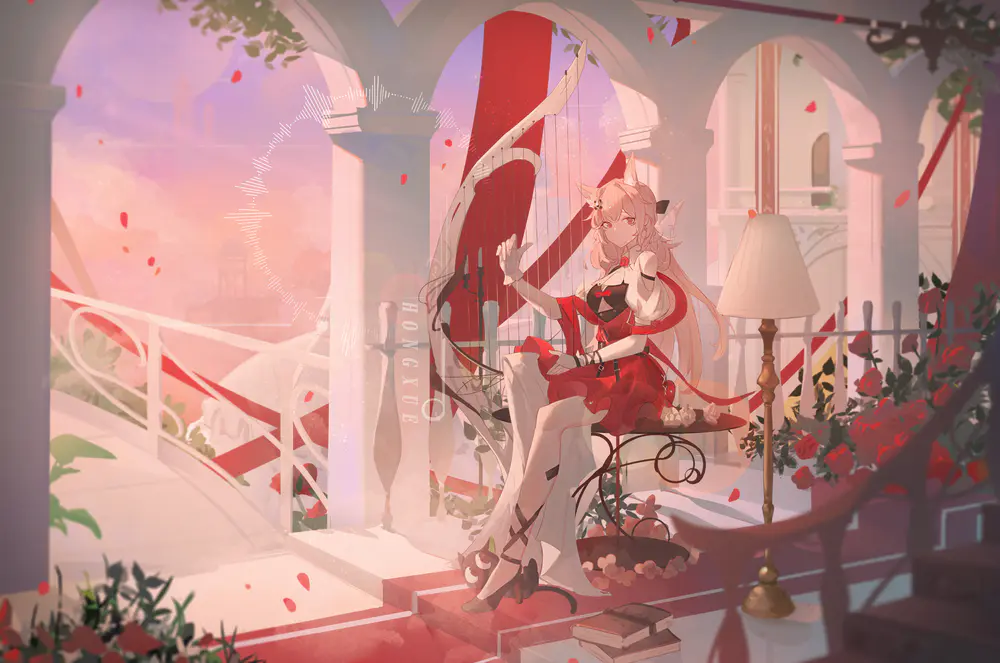 二次元 美少女 红色可爱少女 高清电脑桌面壁纸